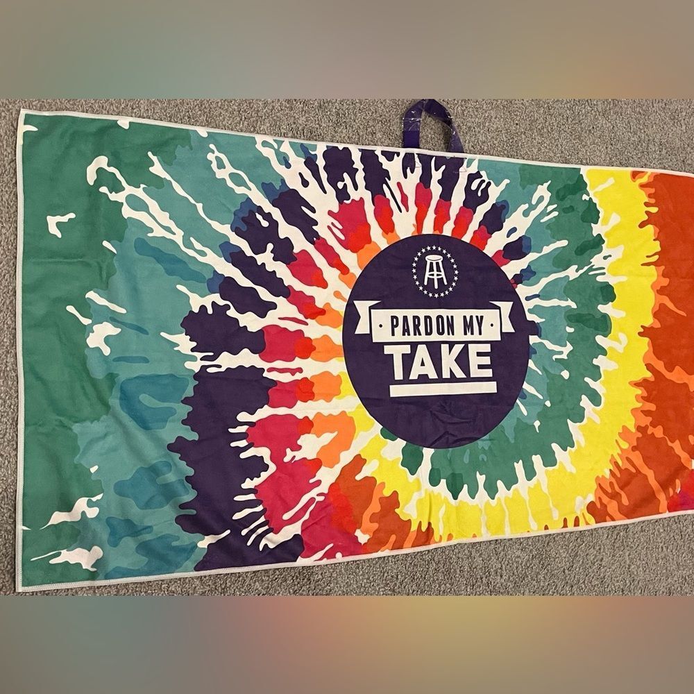 Pardon My Take Barstool Sports Splatter Tie Dye Microfibre Golf Towel 42”x 22”
